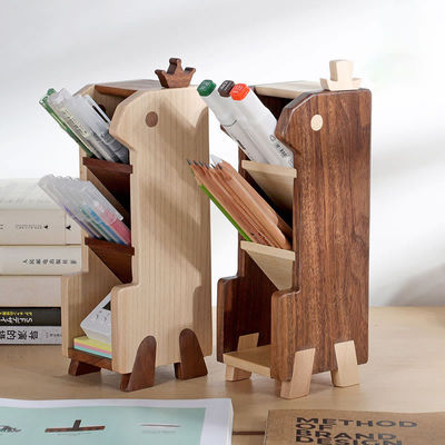 Custom Wood Multi-Layer Desk Pen Pencil Stand for Office and Study Organization