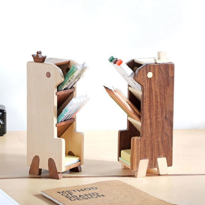 Custom Wood Multi-Layer Desk Pen Pencil Stand for Office and Study Organization