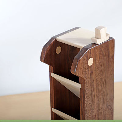 Custom Wood Multi-Layer Desk Pen Pencil Stand for Office and Study Organization