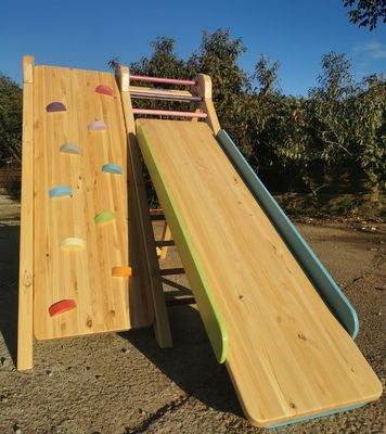 202404 Wooden Children's Slide Play Equipment for Climbing and Sliding at Amusement Park