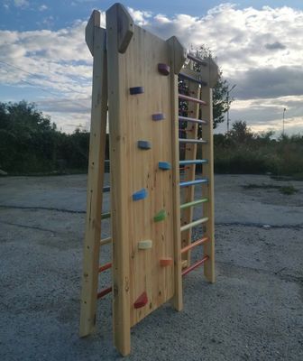 202404 Wooden Children's Slide Play Equipment for Climbing and Sliding at Amusement Park