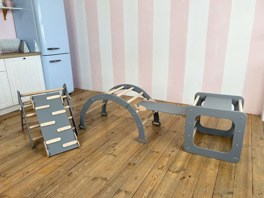 Montessori Play Gym for Kids Handmade Furniture Solid Wood Toys Arch type Grid Net climbing frame indoor kids furniture