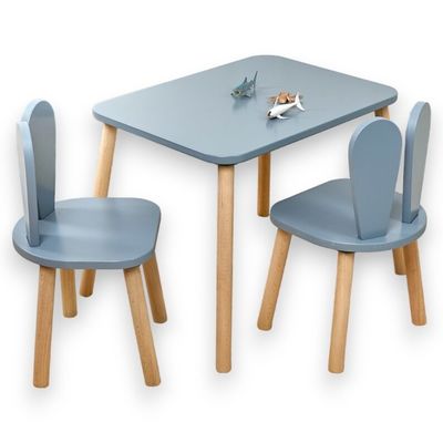 Customized Logo Wooden Table And Chairs For Kids With Modern Design Montessori Activity