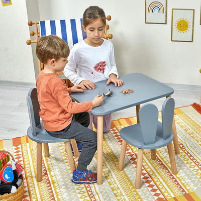 Customized Logo Wooden Table And Chairs For Kids With Modern Design Montessori Activity