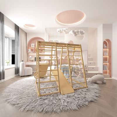 Toddlers Wooden Climbing Toys for Indoor Playground and Play Printing Laser Engrave