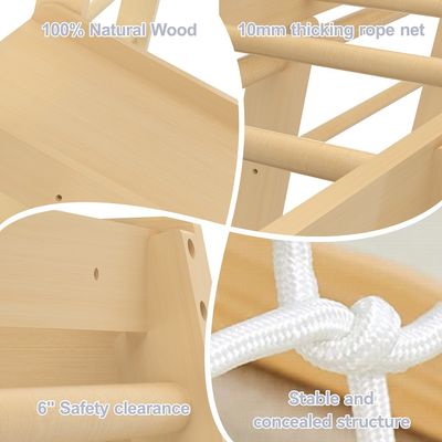 Toddlers Wooden Climbing Toys for Indoor Playground and Play Printing Laser Engrave
