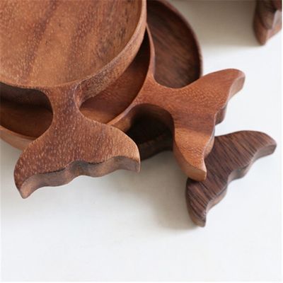 Minimalist Style Acacia Walnut Beech Wooden Coaster for Coffee Cup from Custom Design