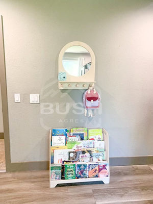 Montessori Shelf Toddler Mirror for Kids Entryway and Self Care in Hotel Home Bathroom