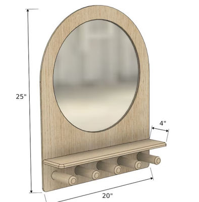Montessori Shelf Toddler Mirror for Kids Entryway and Self Care in Hotel Home Bathroom