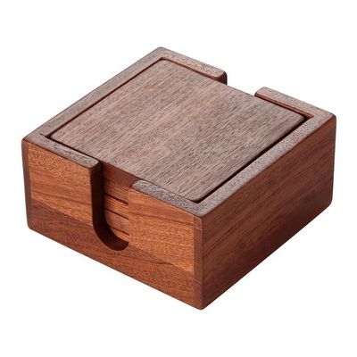All-Season Square Shape Sapele Wooden Coaster for Drink Cup Tea Customized