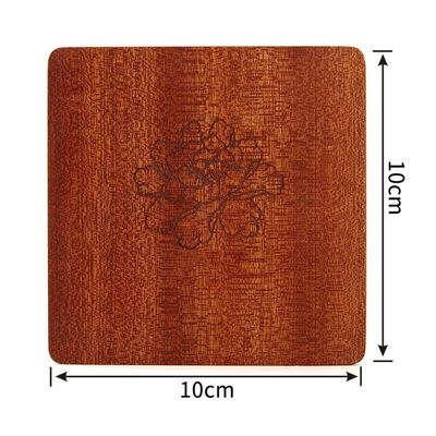 All-Season Square Shape Sapele Wooden Coaster for Drink Cup Tea Customized