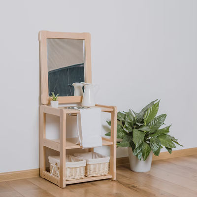 Kids Learning Toy Eco-friendly Child Montessori Washbasin with Mirror and Extra Board