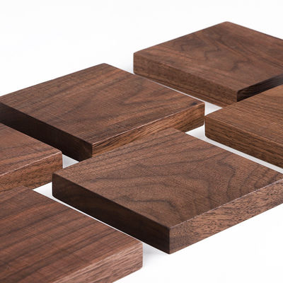 Custom Logo Acceptable Walnut Cherry Wood Coaster for Eco-Friendly Minimalist Design Style