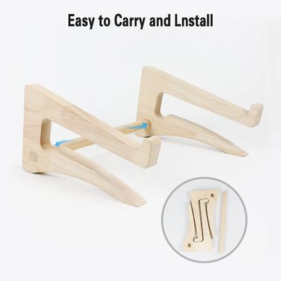 Wooden Laptop Stand for Desk 11-14 Inch Compatible Detachable Notebook Holder Mount