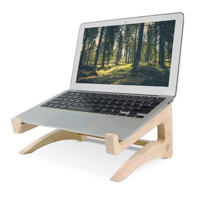 Wooden Laptop Stand for Desk 11-14 Inch Compatible Detachable Notebook Holder Mount
