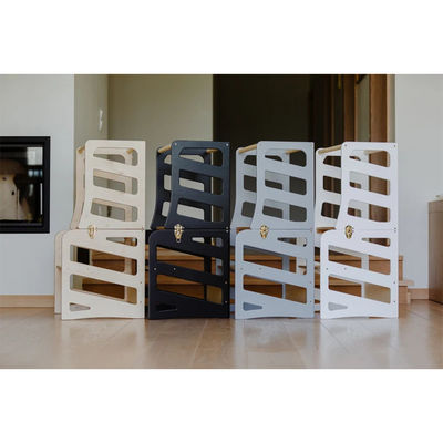 All-Season Foldable Kids Kitchen Tower Modern Design with 3in1 Helper Tower and Slide
