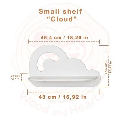 Home Appliance Kids Toy Storage Preppy Room Decor Cloud Shape Toddler Floating Shelves Burning