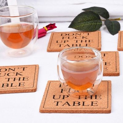 Add a Touch of Elegance with Stain Color Cork Coaster Wooden Round and Square Cup Mat