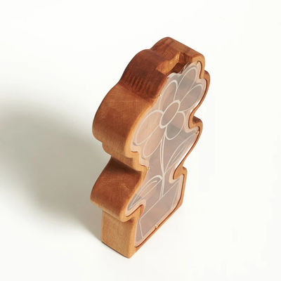 202407 Easter Gift Rocket Coin Bank for Kids Handmade Wooden Daisy Flower Plant Piggy Bank