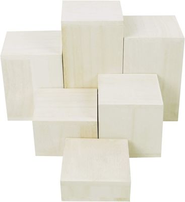 Wooden Display Stand for Jewelry and Accessories 6 Pcs Square Risers in Burned Print