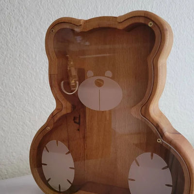 202407 First Birthday Easter Gift Animal Coin Bank for Boys Varnished and Handmade