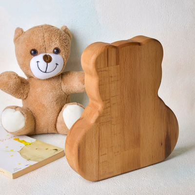 202407 First Birthday Easter Gift Animal Coin Bank for Boys Varnished and Handmade