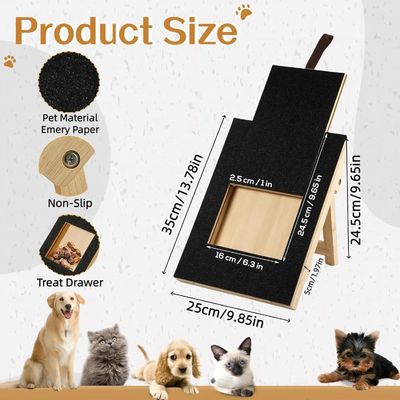 Household Wooden Dog Nail Care Scratch Pad with Snack Box Free Sample Charge