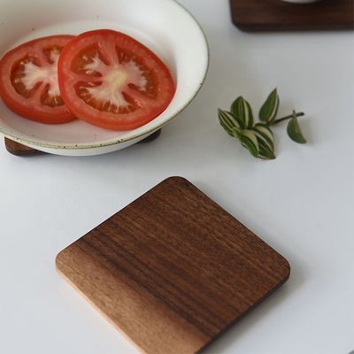 10x10x1.2cm Japanese Style Black Walnut Wood Coasters for Teapot and Cup Custom Made