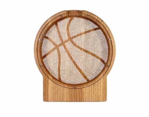 Customized Logo Wooden Piggy Bank Kids Saving Money Sports Baseball Theme Plain Color