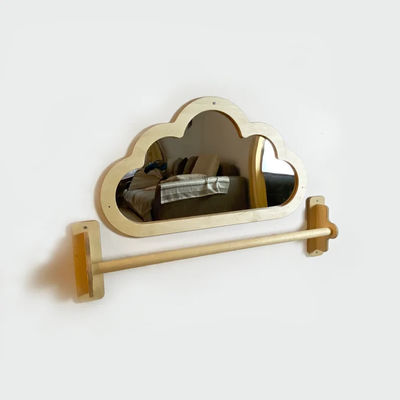 Baby Floor Acrylic Unbreakable Mirror with Pull up Wooden Bar Christmas Sensory Gift