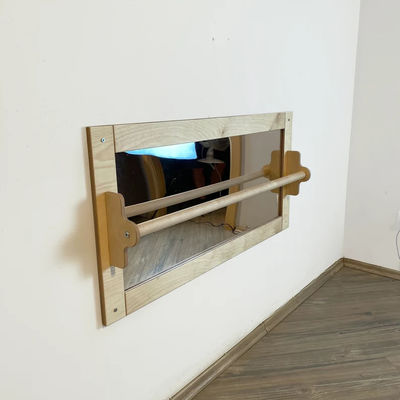 Baby Floor Acrylic Unbreakable Mirror with Pull up Wooden Bar Christmas Sensory Gift