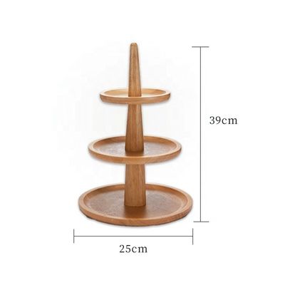 Beech Acacia Oak Wood Rounds Rustic Decor Wooden Cake Stand for Weddings