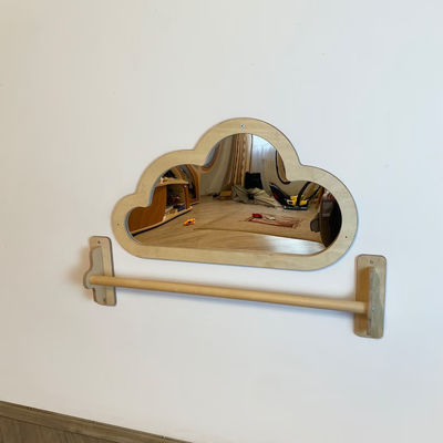 Baby Floor Acrylic Unbreakable Mirror with Pull up Wooden Bar Christmas Sensory Gift
