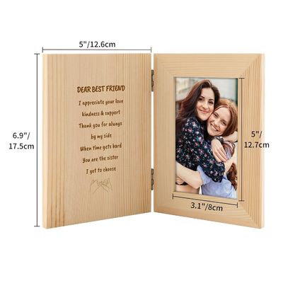 Wooden Couples Photo Frame with Customized Laser Engraved Personalized Text
