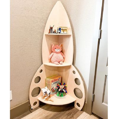 Wooden Bookcase Printing laser engrave Montessori Toy Shelf for kids room Warehouse