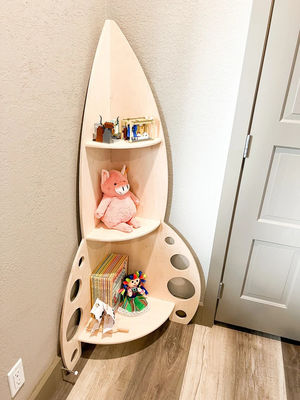 Wooden Bookcase Printing laser engrave Montessori Toy Shelf for kids room Warehouse