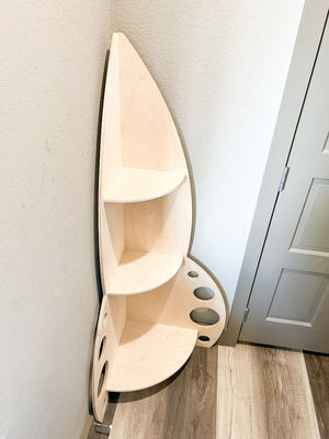 Wooden Bookcase Printing laser engrave Montessori Toy Shelf for kids room Warehouse