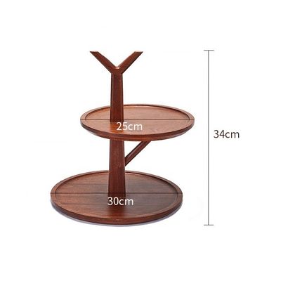 Custom Wood 3 Tiers Cake Fruit Display Stand with Metal Frame Add a Touch of Elegance