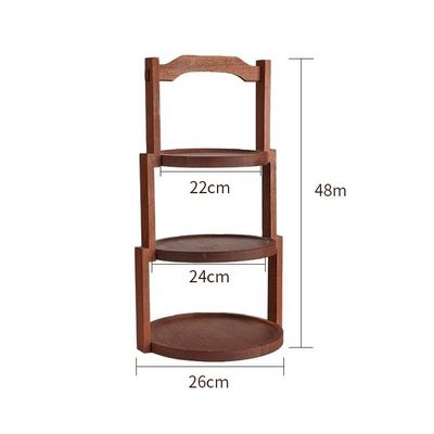 Custom Wood 3 Tiers Cake Fruit Display Stand with Metal Frame Add a Touch of Elegance