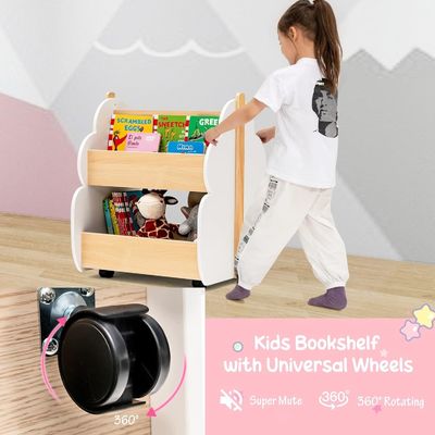 Children Bookcase Wooden Book Rack for Toddler Book Storage on Living Room Furniture
