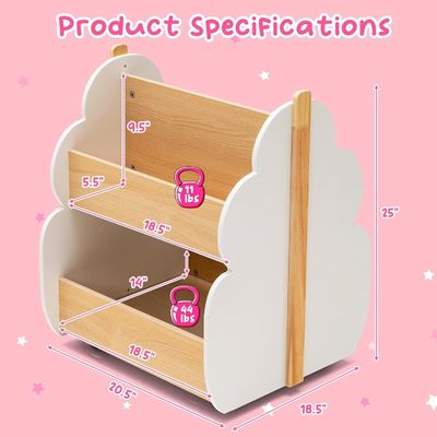 Children Bookcase Wooden Book Rack for Toddler Book Storage on Living Room Furniture