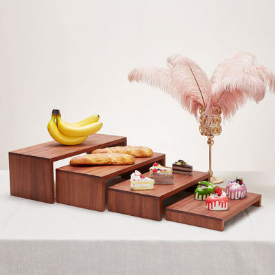Wooden Plain Color Serving Tray for Party Fruits Wine Food Storage and Dessert Display