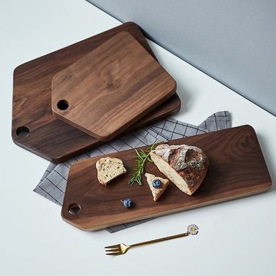 Customized Logo Accepted Handmade Nordic Style Mountain Shape Black Walnut Bread Board