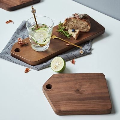 Customized Logo Accepted Handmade Nordic Style Mountain Shape Black Walnut Bread Board