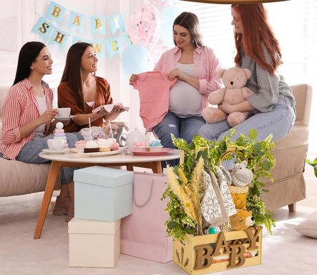 Stocked Wooden Baby Shower Crate Closet Function Save Space Baby Storage Crate Hamper