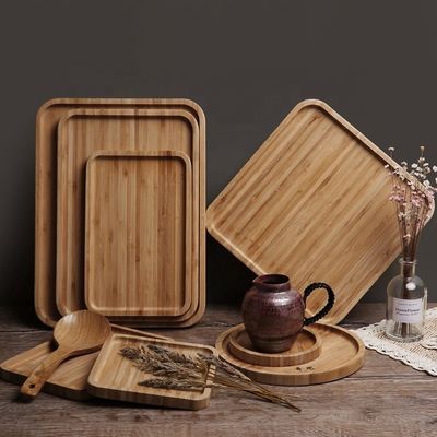 Elegant Bamboo Serving Tray Set Customized Logo and Eco-friendly with Custom Size