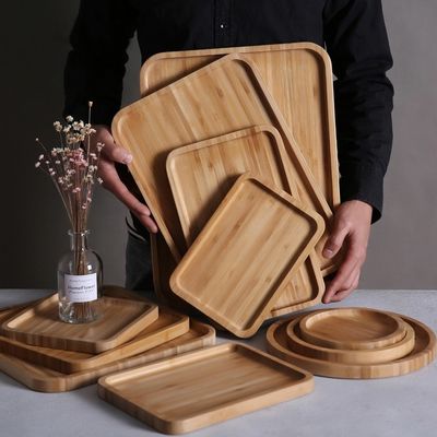 Elegant Bamboo Serving Tray Set Customized Logo and Eco-friendly with Custom Size