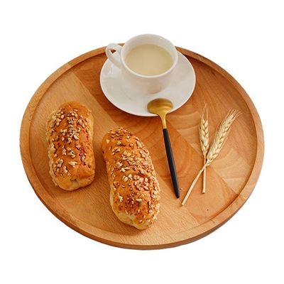 Customized Natural Solid Wood Bamboo Food Cutlery Tray in Different Sizes and Shapes