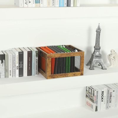 Wooden Record Holder for Storage Classic Cube Record Organizer Storage As your request