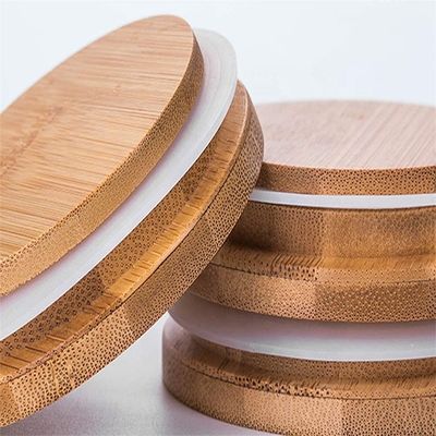 Food grade thick borosilicate glass sealed bamboo lid canister for rice sugar spices